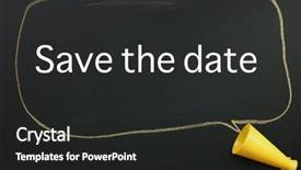  Presentation with save - Colorful presentation theme enhanced with text save the date backdrop and a dark gray colored foreground