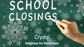  Presentation with school - Cool new PPT layouts with text school closings and female backdrop and a ocean colored foreground