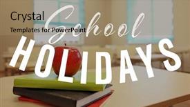  Presentation with school holidays - Beautiful PPT layouts featuring text school holidays and notebooks backdrop and a coral colored foreground