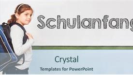  Presentation with school attendance - Beautiful slide deck featuring text schulanfang back to school backdrop and a sky blue colored foreground