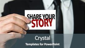  Presentation with business leaders - Beautiful theme featuring text share your story backdrop and a ocean colored foreground