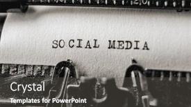  Presentation with social media - Slide deck enhanced with text-social-media-printed background and a dark gray colored foreground