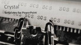  Presentation with old paper - Slide set featuring text-sos-printed-many-times background and a light gray colored foreground