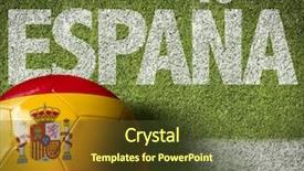  Presentation with soccer field - Presentation theme having text spain in spanish background and a tawny brown colored foreground