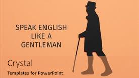  Presentation with english - Slide set consisting of text-speak-english background and a coral colored foreground