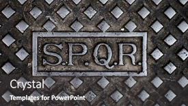  Presentation with senate - Colorful slide set enhanced with text-spqr-abbreviation-for-senatus backdrop and a dark gray colored foreground