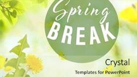  Presentation with spring break - Slide deck having text spring break on nature background additional education concept background and a soft green colored foreground