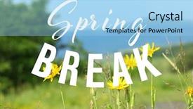  Presentation with spring break - Audience pleasing slide set consisting of text spring break on nature backdrop and a light blue colored foreground