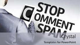  Presentation with spam - PPT layouts having text stop comment spam background and a light gray colored foreground