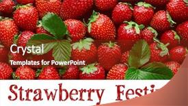  Presentation with festival - PPT theme with text strawberry festival and fresh background and a tawny brown colored foreground