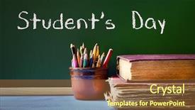  Presentation with rustic chalkboard - Presentation design enhanced with text students day written background and a tawny brown colored foreground