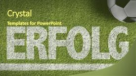  Presentation with soccer field - PPT theme having word ball marketing - soccer field with the text background and a  colored foreground