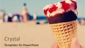  Presentation with ice cream - Presentation theme enhanced with text-summer-and-an-ice background and a coral colored foreground