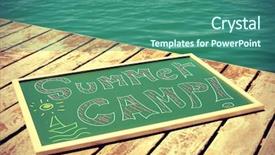  Presentation with camp - Amazing presentation design having text summer camp written backdrop and a ocean colored foreground