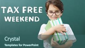  Presentation with free school - PPT theme consisting of text tax free weekend little background and a ocean colored foreground