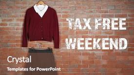  Presentation with free school - PPT layouts enhanced with text tax free weekend background and a violet colored foreground