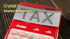  Presentation with attorney - Slide deck with text tax on red background and a  colored foreground