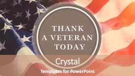  Presentation with veteran - Slide deck with text thank a veteran today background and a coral colored foreground