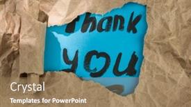  Presentation with torn paper - Presentation theme enhanced with text-thank-you-behind-torn background and a coral colored foreground