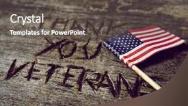  Presentation with veterans - Colorful presentation theme enhanced with text thank you veterans carved backdrop and a dark gray colored foreground