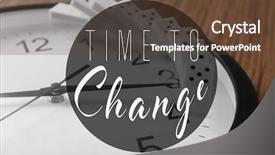  Presentation with change - Colorful theme enhanced with text time to change backdrop and a tawny brown colored foreground