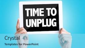  Presentation with once upon a time text - Presentation design having eletronics - tablet pc with text time background and a arctic colored foreground