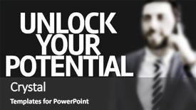  Presentation with unlock - Presentation enhanced with text unlock your potential background and a dark gray colored foreground