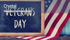  Presentation with armed forces - Audience pleasing PPT theme consisting of text veterans day written backdrop and a ocean colored foreground