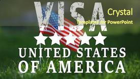  Presentation with united states flag - Slide deck enhanced with text visa united states background and a tawny brown colored foreground