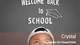  Presentation with back to school concept school - Presentation consisting of text welcom back to school background and a violet colored foreground