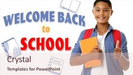  Presentation with afro - Cool new slide set with text welcom back to school backdrop and a lemonade colored foreground