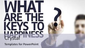  Presentation with happiness - Slides having ask opportunity growth - business man pointing to transparent background and a light blue colored foreground