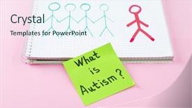 Presentation with autism - Cool new presentation theme with text what is autism backdrop and a sky blue colored foreground