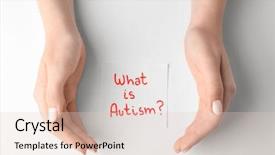  Presentation with autism hands - PPT layouts featuring text what is autism background and a lemonade colored foreground
