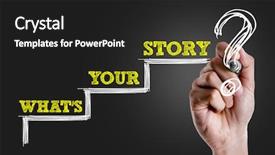  Presentation with story - Beautiful presentation featuring text whats your story backdrop and a dark gray colored foreground