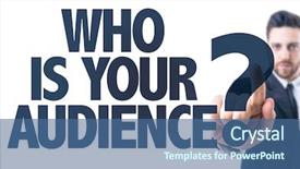  Presentation with audience - PPT layouts with text who is your audience background and a ocean colored foreground