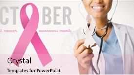  Presentation with pink ribbon breast awareness - Slide deck consisting of text with breast cancer awareness background and a lemonade colored foreground