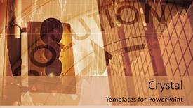  Presentation with traffic light - Beautiful theme featuring text with graphs against traffic backdrop and a coral colored foreground