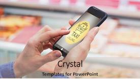  Presentation with generated image fractal geometry chaos - Slide set with text with icon against crop background and a coral colored foreground