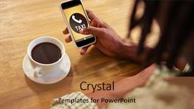  Presentation with vector - PPT theme having text with phone against crop background and a coral colored foreground