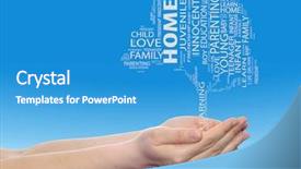  Presentation with education love - Slide deck with text word cloud or tagcloud background and a teal colored foreground