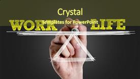  Presentation with work life balance - Cool new PPT theme with job performance job satisfaction - hand writing the text work backdrop and a tawny brown colored foreground