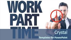  Presentation with work - Presentation theme with text work part time background and a ocean colored foreground