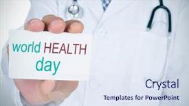  Presentation with signboard - Cool new presentation design with text world health day backdrop and a sky blue colored foreground