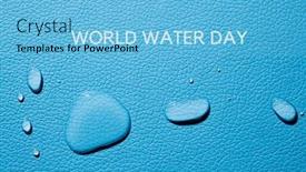  Presentation with blue drops - Presentation design having text-world-water-day background and a light blue colored foreground