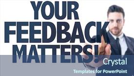  Presentation with matter - Presentation enhanced with text your feedback matter background and a ocean colored foreground