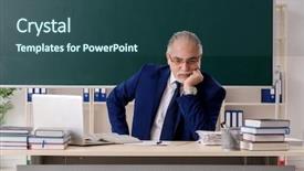  Presentation with aged spouse - Presentation theme featuring textbook science - aged male teacher in front background and a ocean colored foreground