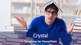  Presentation with self esteem for a college student - Beautiful presentation theme featuring textbook science - male student preparing for exams backdrop and a  colored foreground