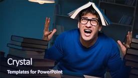  Presentation with late - Audience pleasing theme consisting of textbook science - student preparing for exams late backdrop and a navy blue colored foreground