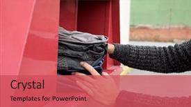  Presentation with bin - Cool new theme with textile - closeup of a young man backdrop and a red colored foreground